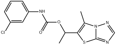 1-(6-METHYL[1,3]THIAZOLO[3,2-B][1,2,4]TRIAZOL-5-YL)ETHYL N-(3-CHLOROPHENYL)CARBAMATE Struktur