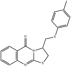 3-([(4-METHYLPHENYL)SULFANYL]METHYL)-2,3-DIHYDRO-5H-[1,3]THIAZOLO[2,3-B]QUINAZOLIN-5-ONE Struktur