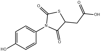 [3-(4-HYDROXY-PHENYL)-2,4-DIOXO-THIAZOLIDIN-5-YL]-ACETIC ACID Struktur