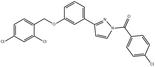 (4-CHLOROPHENYL)(3-(3-[(2,4-DICHLOROBENZYL)OXY]PHENYL)-1H-PYRAZOL-1-YL)METHANONE Struktur