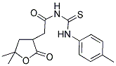 2-(5,5-DIMETHYL-2-OXOTETRAHYDROFURAN-3-YL)-N-{[(4-METHYLPHENYL)AMINO]CARBONOTHIOYL}ACETAMIDE Struktur