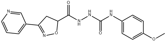 N-(4-METHOXYPHENYL)-2-([3-(3-PYRIDINYL)-4,5-DIHYDRO-5-ISOXAZOLYL]CARBONYL)-1-HYDRAZINECARBOXAMIDE Struktur