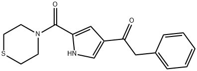 2-PHENYL-1-[5-(1,4-THIAZINAN-4-YLCARBONYL)-1H-PYRROL-3-YL]-1-ETHANONE Struktur