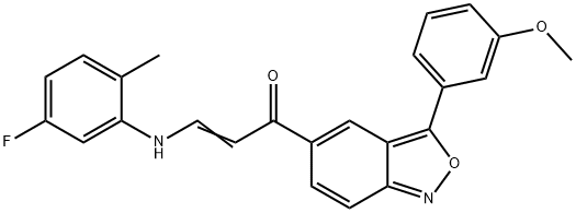 (E)-3-(5-FLUORO-2-METHYLANILINO)-1-[3-(3-METHOXYPHENYL)-2,1-BENZISOXAZOL-5-YL]-2-PROPEN-1-ONE Struktur