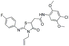 (Z)-2-(3-ALLYL-2-(4-FLUOROPHENYLIMINO)-4-OXOTHIAZOLIDIN-5-YL)-N-(4-CHLORO-2,5-DIMETHOXYPHENYL)ACETAMIDE Struktur