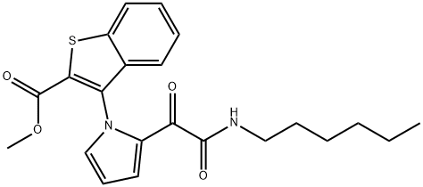 METHYL 3-(2-[2-(HEXYLAMINO)-2-OXOACETYL]-1H-PYRROL-1-YL)-1-BENZOTHIOPHENE-2-CARBOXYLATE Struktur