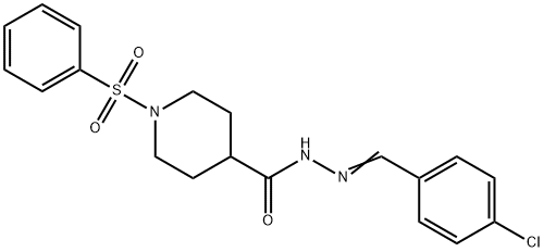 N'-[(E)-(4-CHLOROPHENYL)METHYLIDENE]-1-(PHENYLSULFONYL)-4-PIPERIDINECARBOHYDRAZIDE Struktur