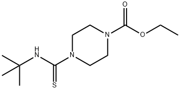 ETHYL 4-(((TERT-BUTYL)AMINO)THIOXOMETHYL)PIPERAZINECARBOXYLATE Struktur