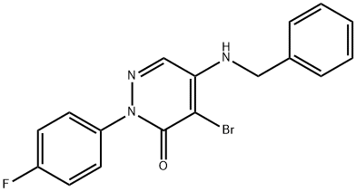 5-(BENZYLAMINO)-4-BROMO-2-(4-FLUOROPHENYL)-3(2H)-PYRIDAZINONE Struktur