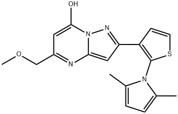 2-[2-(2,5-DIMETHYL-1H-PYRROL-1-YL)-3-THIENYL]-5-(METHOXYMETHYL)PYRAZOLO[1,5-A]PYRIMIDIN-7-OL Struktur