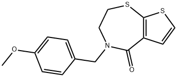 4-(4-METHOXYBENZYL)-3,4-DIHYDROTHIENO[3,2-F][1,4]THIAZEPIN-5(2H)-ONE Struktur