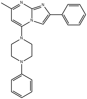 7-METHYL-2-PHENYL-5-(4-PHENYLPIPERAZINO)IMIDAZO[1,2-A]PYRIMIDINE Struktur