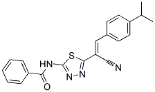 N-{5-[(E)-1-CYANO-2-(4-ISOPROPYLPHENYL)VINYL]-1,3,4-THIADIAZOL-2-YL}BENZAMIDE Struktur