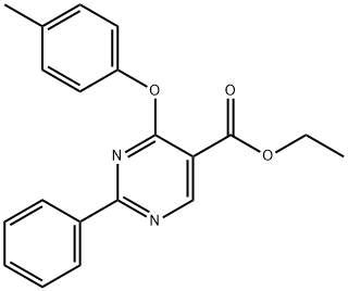 ETHYL 4-(4-METHYLPHENOXY)-2-PHENYL-5-PYRIMIDINECARBOXYLATE Struktur