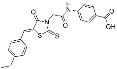 4-(([(5Z)-5-(4-ETHYLBENZYLIDENE)-4-OXO-2-THIOXO-1,3-THIAZOLIDIN-3-YL]ACETYL)AMINO)BENZOIC ACID Struktur