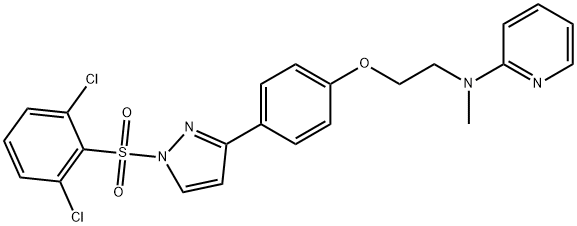 N-[2-(4-(1-[(2,6-DICHLOROPHENYL)SULFONYL]-1H-PYRAZOL-3-YL)PHENOXY)ETHYL]-N-METHYL-2-PYRIDINAMINE Struktur