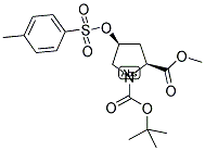 1,2-PYRROLIDINEDICARBOXYLIC ACID, 4-[[(4-METHYL-PHENYL)SULFONYL]OXY]-1-(1,1-DIMETHYLETHYL)-2-METHYL ESTER, (2S,4S )-CIS Struktur