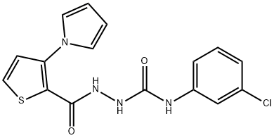 N-(3-CHLOROPHENYL)-2-([3-(1H-PYRROL-1-YL)-2-THIENYL]CARBONYL)-1-HYDRAZINECARBOXAMIDE Struktur