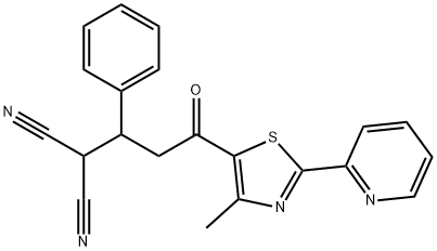 2-(3-[4-METHYL-2-(2-PYRIDINYL)-1,3-THIAZOL-5-YL]-3-OXO-1-PHENYLPROPYL)MALONONITRILE Struktur