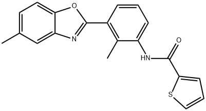 N-[2-METHYL-3-(5-METHYL-1,3-BENZOXAZOL-2-YL)PHENYL]THIOPHENE-2-CARBOXAMIDE Struktur