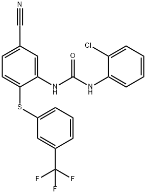 N-(2-CHLOROPHENYL)-N'-(5-CYANO-2-([3-(TRIFLUOROMETHYL)PHENYL]SULFANYL)PHENYL)UREA Struktur