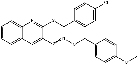 2-[(4-CHLOROBENZYL)SULFANYL]-3-QUINOLINECARBALDEHYDE O-(4-METHOXYBENZYL)OXIME Struktur