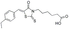 6-[5-(4-ETHYL-BENZYLIDENE)-4-OXO-2-THIOXO-THIAZOLIDIN-3-YL]-HEXANOIC ACID Struktur