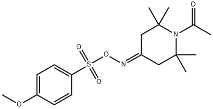 1-[4-(([(4-METHOXYPHENYL)SULFONYL]OXY)IMINO)-2,2,6,6-TETRAMETHYLPIPERIDINO]-1-ETHANONE Struktur