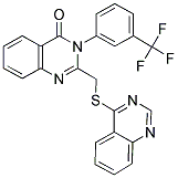 2-[(QUINAZOLIN-4-YLTHIO)METHYL]-3-[3-(TRIFLUOROMETHYL)PHENYL]QUINAZOLIN-4(3H)-ONE Struktur