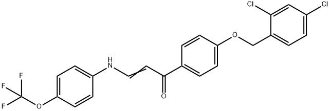 (E)-1-(4-[(2,4-DICHLOROBENZYL)OXY]PHENYL)-3-[4-(TRIFLUOROMETHOXY)ANILINO]-2-PROPEN-1-ONE Struktur