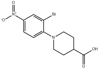 1-(2-BROMO-4-NITROPHENYL)-4-PIPERIDINECARBOXYLIC ACID Struktur