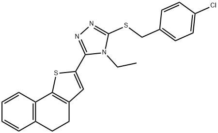 3-[(4-CHLOROBENZYL)SULFANYL]-5-(4,5-DIHYDRONAPHTHO[1,2-B]THIOPHEN-2-YL)-4-ETHYL-4H-1,2,4-TRIAZOLE Struktur