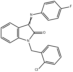 1-(2-CHLOROBENZYL)-3-[(4-FLUOROPHENYL)IMINO]-1,3-DIHYDRO-2H-INDOL-2-ONE Struktur