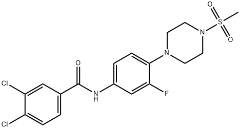 3,4-DICHLORO-N-(3-FLUORO-4-[4-(METHYLSULFONYL)PIPERAZINO]PHENYL)BENZENECARBOXAMIDE Struktur