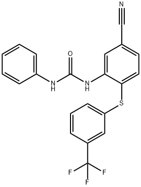 N-(5-CYANO-2-([3-(TRIFLUOROMETHYL)PHENYL]SULFANYL)PHENYL)-N'-PHENYLUREA Struktur