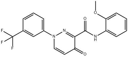 N-(2-METHOXYPHENYL)-4-OXO-1-[3-(TRIFLUOROMETHYL)PHENYL]-1,4-DIHYDRO-3-PYRIDAZINECARBOXAMIDE Struktur