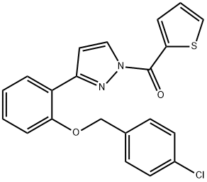 (3-(2-[(4-CHLOROBENZYL)OXY]PHENYL)-1H-PYRAZOL-1-YL)(2-THIENYL)METHANONE Struktur