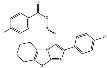 2-(4-CHLOROPHENYL)-3-(([(4-FLUOROBENZOYL)OXY]IMINO)METHYL)-5,6,7,8-TETRAHYDROIMIDAZO[2,1-B][1,3]BENZOTHIAZOLE Struktur