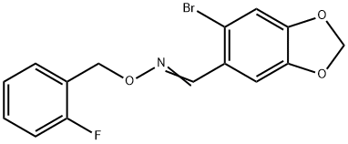 6-BROMO-1,3-BENZODIOXOLE-5-CARBALDEHYDE O-(2-FLUOROBENZYL)OXIME Struktur