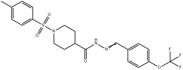 1-[(4-METHYLPHENYL)SULFONYL]-N'-((E)-[4-(TRIFLUOROMETHOXY)PHENYL]METHYLIDENE)-4-PIPERIDINECARBOHYDRAZIDE Struktur