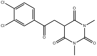 5-[2-(3,4-DICHLOROPHENYL)-2-OXOETHYL]-1,3-DIMETHYL-2,4,6(1H,3H,5H)-PYRIMIDINETRIONE Struktur