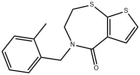 4-(2-METHYLBENZYL)-3,4-DIHYDROTHIENO[3,2-F][1,4]THIAZEPIN-5(2H)-ONE Struktur