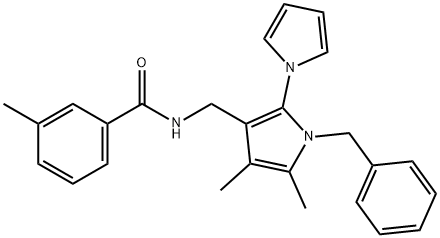 N-[(2-PYRROLO-1-BENZYL-4,5-DIMETHYL-1H-PYRROL-3-YL)METHYL]-3-METHYLBENZENECARBOXAMIDE Struktur