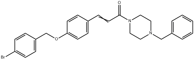 (E)-1-(4-BENZYLPIPERAZINO)-3-(4-[(4-BROMOBENZYL)OXY]PHENYL)-2-PROPEN-1-ONE Struktur