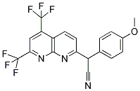 2-[5,7-BIS(TRIFLUOROMETHYL)[1,8]NAPHTHYRIDIN-2-YL]-2-(4-METHOXYPHENYL)ACETONITRILE Struktur