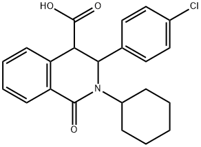 3-(4-CHLOROPHENYL)-2-CYCLOHEXYL-1-OXO-1,2,3,4-TETRAHYDRO-4-ISOQUINOLINECARBOXYLIC ACID Struktur