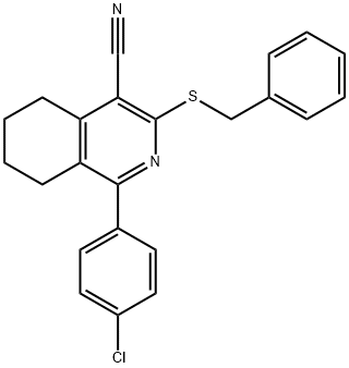 3-(BENZYLSULFANYL)-1-(4-CHLOROPHENYL)-5,6,7,8-TETRAHYDRO-4-ISOQUINOLINECARBONITRILE Struktur