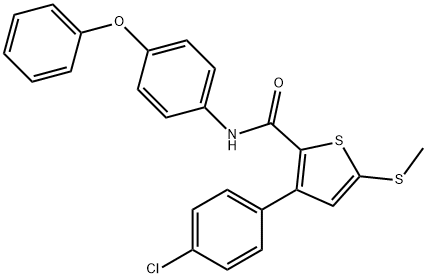 3-(4-CHLOROPHENYL)-5-(METHYLSULFANYL)-N-(4-PHENOXYPHENYL)-2-THIOPHENECARBOXAMIDE Struktur