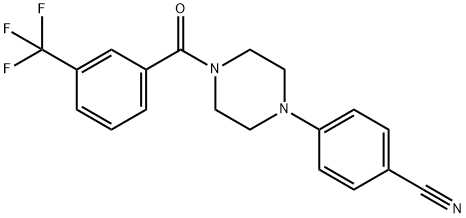 4-(4-[3-(TRIFLUOROMETHYL)BENZOYL]PIPERAZINO)BENZENECARBONITRILE Struktur