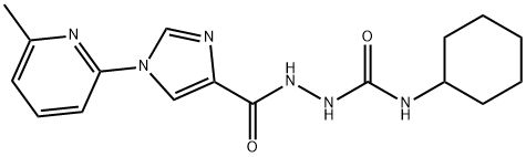 N-CYCLOHEXYL-2-([1-(6-METHYL-2-PYRIDINYL)-1H-IMIDAZOL-4-YL]CARBONYL)-1-HYDRAZINECARBOXAMIDE Struktur